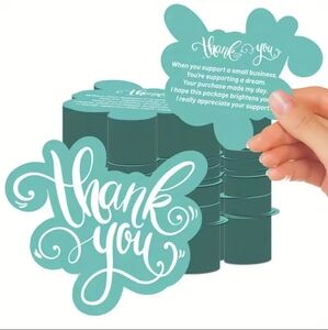 50pcs Teal Thank You Cards